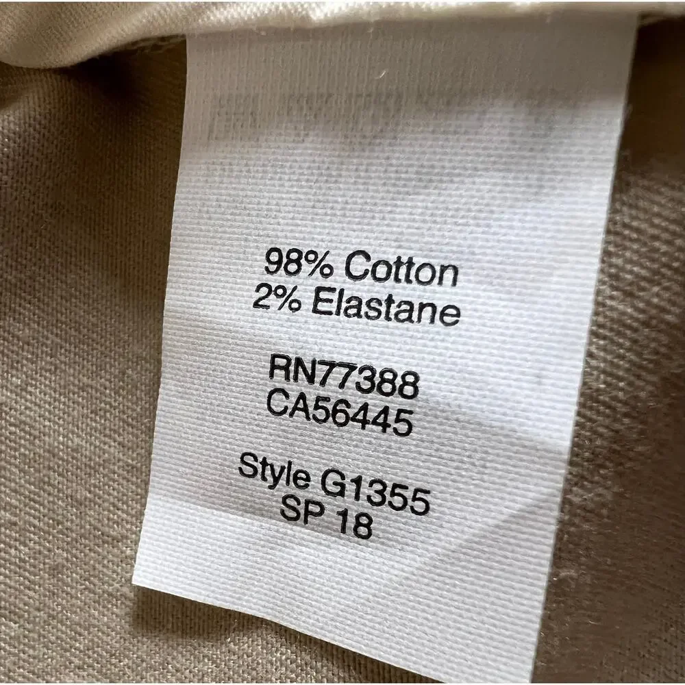 J. Crew Factory Men's Flex Bedford Khaki Chino Pants Stretch Size 34x30 (27.5)